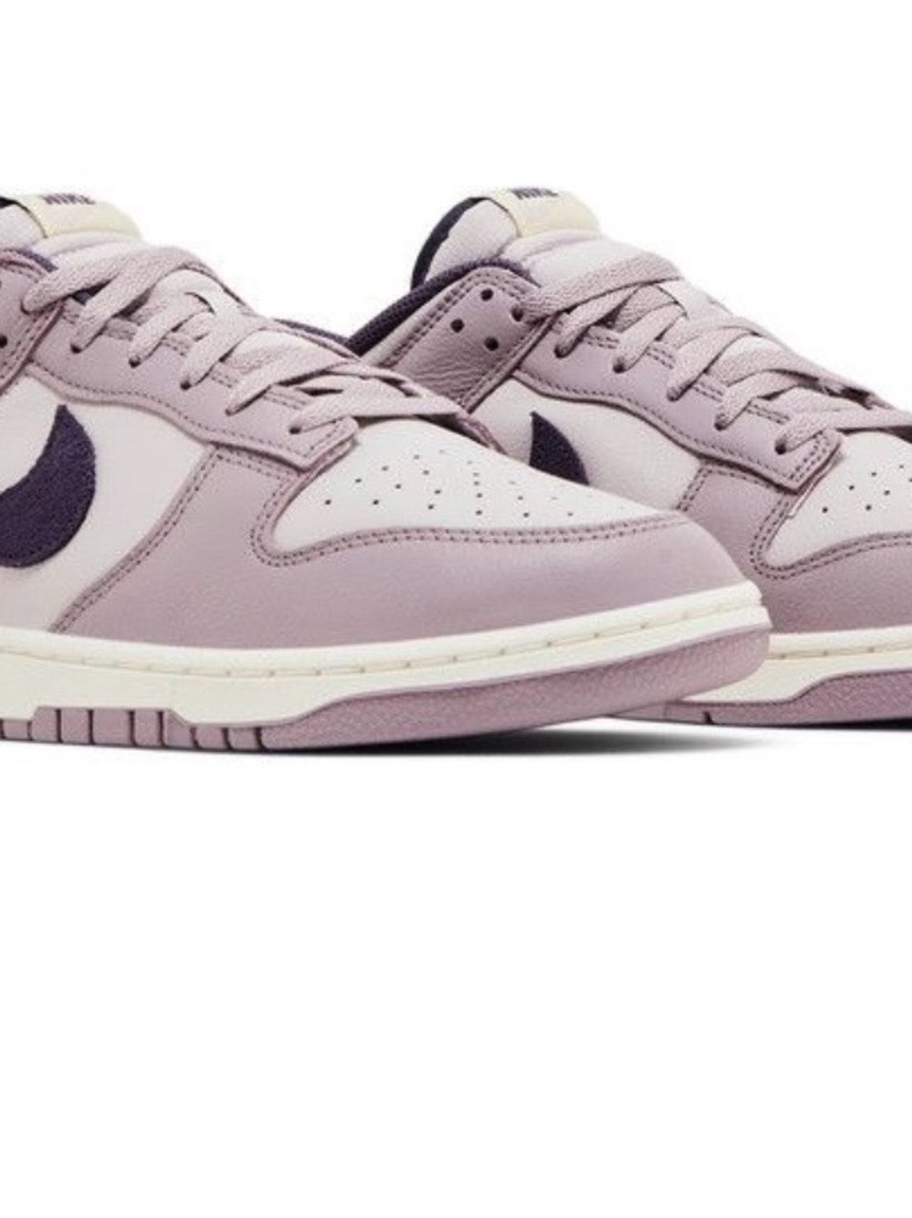 Nike Dunk Low in Light Lavender with Deep Purple Swoosh
